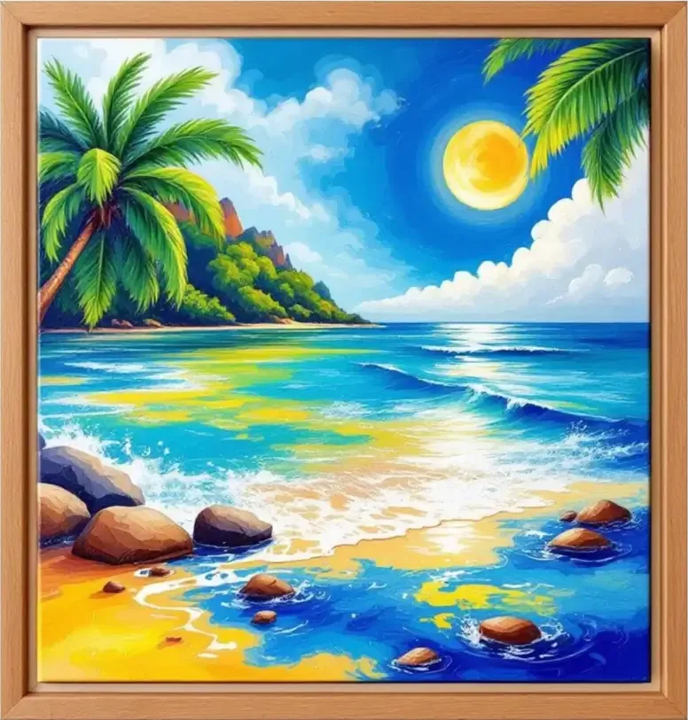 Panglao shore in acrylic by Dave Dabuco
